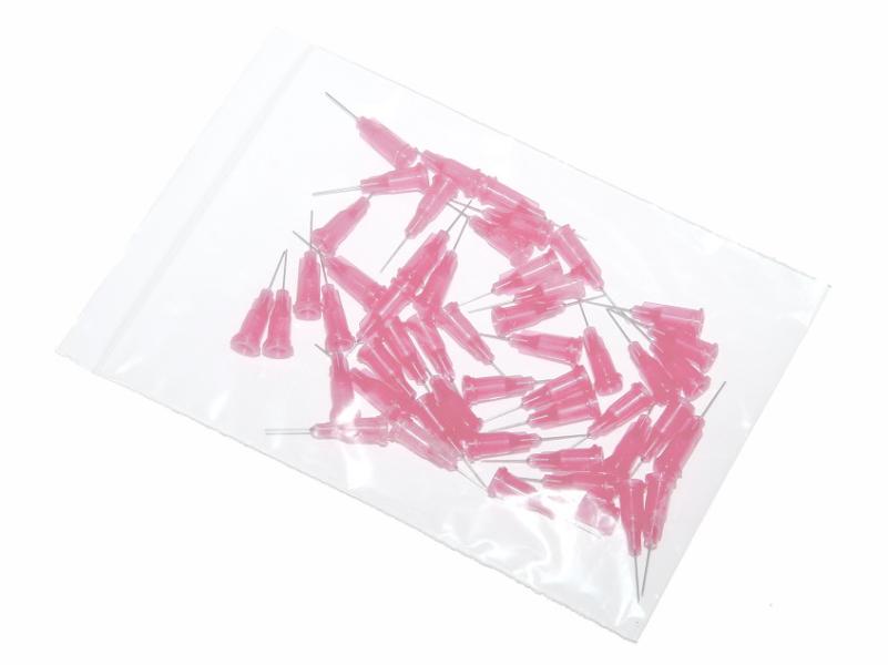 Aiguilles de distribution collées avec canule en acier inoxydable 25,4mm rose 20G 50pcs