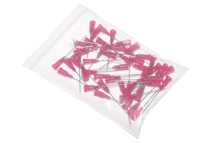 Aiguilles de distribution collées avec canule en acier inoxydable 38,1mm rose 20G 50pcs