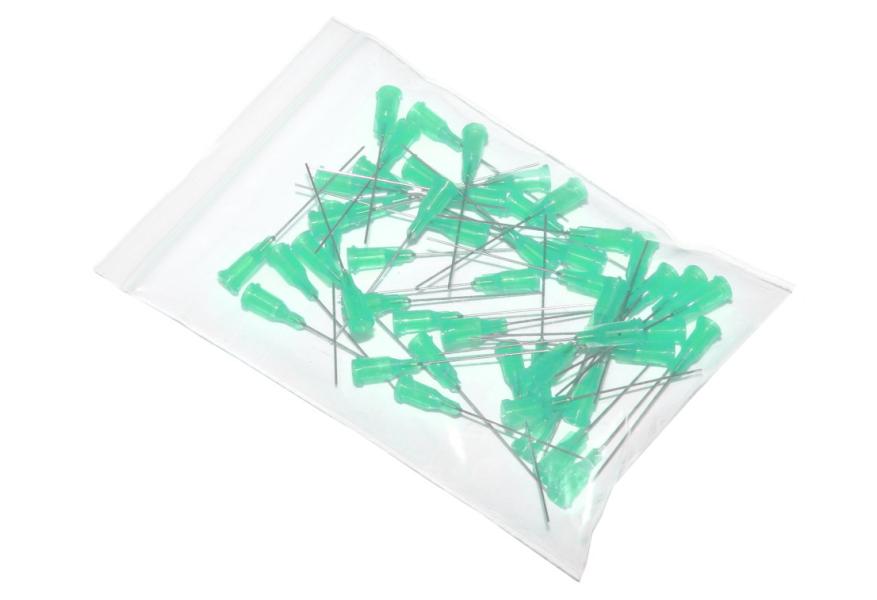 Aiguilles de distribution collées avec canule en acier inoxydable 38,1mm vert 18G 50pcs