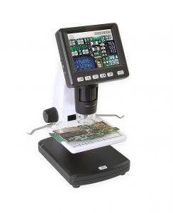 Microscope numérique avec écran LCD, résolution de 5 Mpix, carte SD, USB et sortie TV