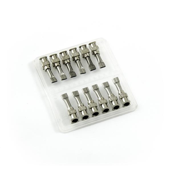 Aiguilles plates de distribution en acier inoxydable 10G 0.5" set 12pcs