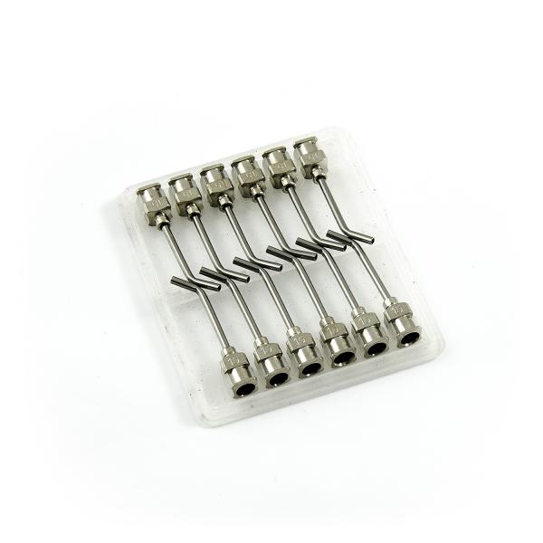 Aiguilles distributrices courbes à 45° en acier inoxydable 15G 1" set 12pcs