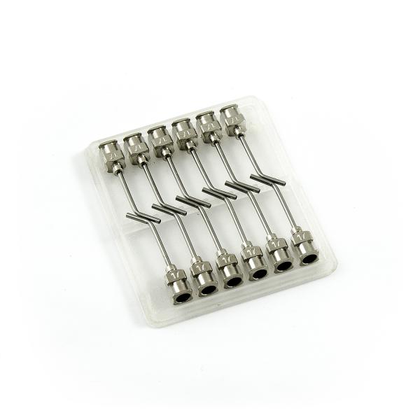 Aiguilles distributrices courbes à 45° en acier inoxydable 17G 1" set 12pcs