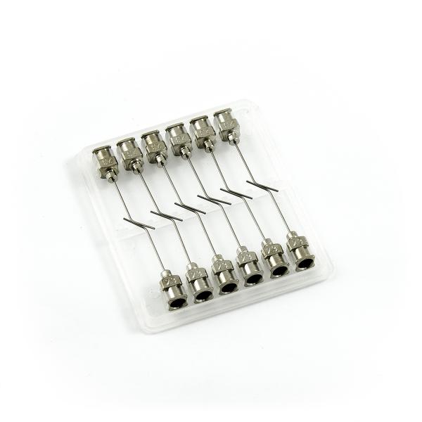 Aiguilles distributrices incurvées à 45° en acier inoxydable 23G 1" set 12pcs