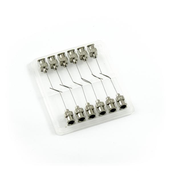 Aiguilles distributrices incurvées à 45° en acier inoxydable 27G 1" set 12pcs