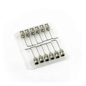 Aiguilles distributrices rectangulaires à 90° en acier inoxydable 21G 1" set 12pcs