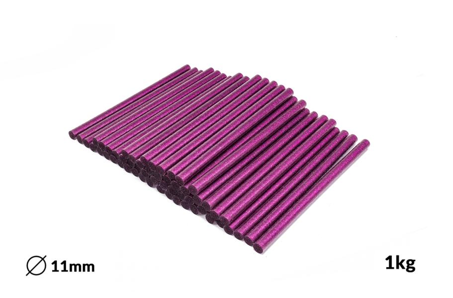 Recharges pour pistolet thermofusible violet avec paillettes diamètre 11mm, 1kg