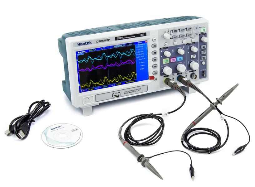 Oscilloscope numérique LCD USB Hantek DSO5102P 2CH 1GS/s 100MHz