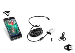 Caméra endoscopique avec modem WiFi et protection IP66 avec cou flexible dur 3.5m