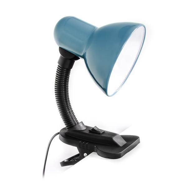 Lampe de table flexible avec clip pour ampoules E27 gris-bleu