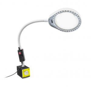 Lampe LED avec loupe PDOK PD-032B blanc 8D grossissement 3x avec base magnétique