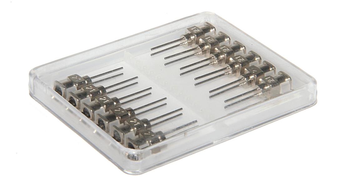 Aiguilles de distribution en acier inoxydable à double extrémité 21G 12pcs