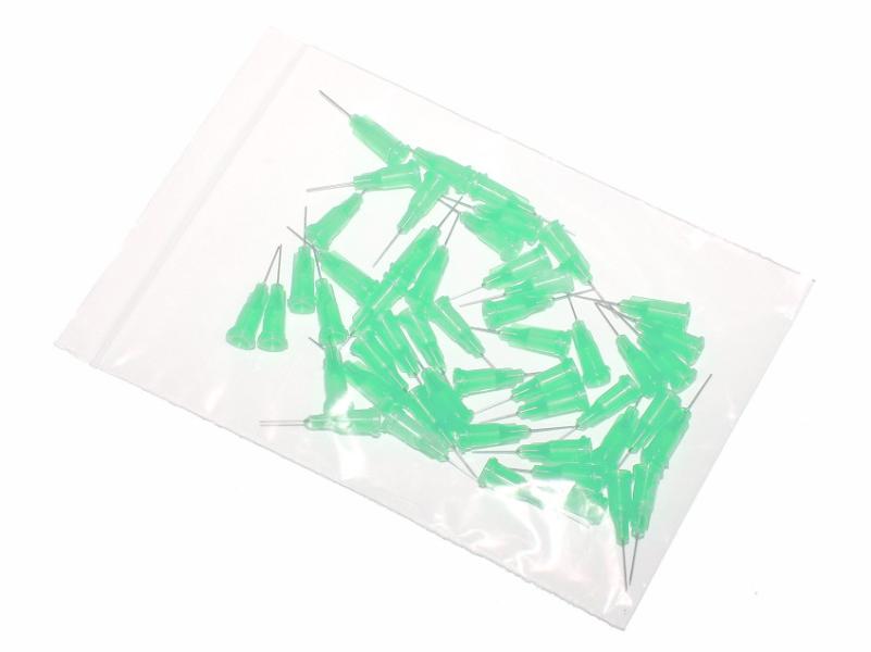 Aiguilles de distribution collées avec canule en acier inoxydable 12,7mm vert foncé 34G 50pcs