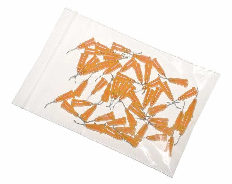 aiguilles de distribution courbées à 45° avec canule en acier inoxydable orange 23G 50pcs