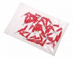 aiguilles de distribution courbées à 45° avec canule en acier inoxydable rouge 25G 50pcs