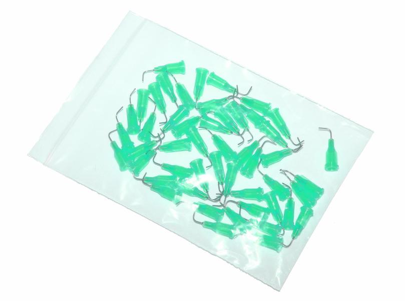 aiguilles d'application courbées à 90° avec canule en acier inoxydable vert 18G 50pcs