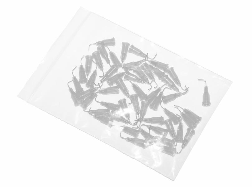 aiguilles d'application courbées à 90° avec canule en acier inoxydable transparente 27G 50pcs