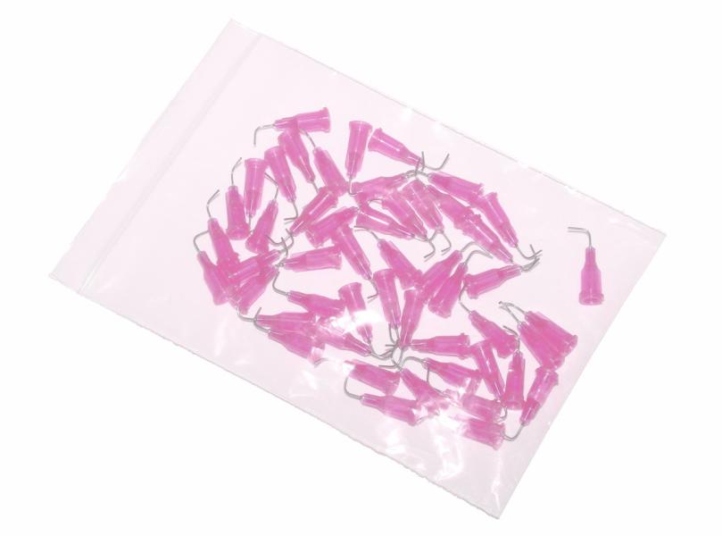 aiguilles d'application courbes à 90° avec canule en acier inoxydable violet clair 30G 50pcs