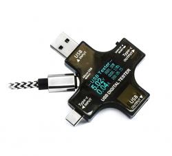 Testeur multi USB avec mesure de capacité, USB, micro USB, USB-C