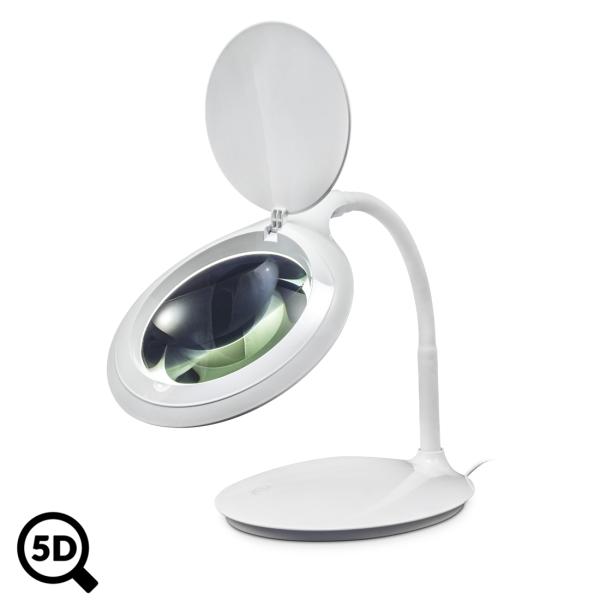 Lampe de table LED IB-9101 avec loupe 122mm, régulation et grossissement 2.25x, 5D