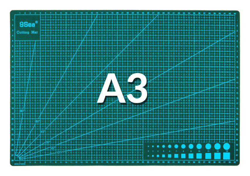 Tapis de découpe double face vert A3 45x30cm