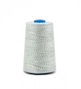 Fil à coudre industriel blanc/vert en polyester (PES) pour ensachage 800m