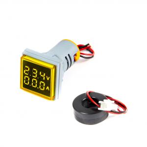 Voltmètre et ampèremètre numériques pour panneau AC 60-500V / 0-100A carré 22mm