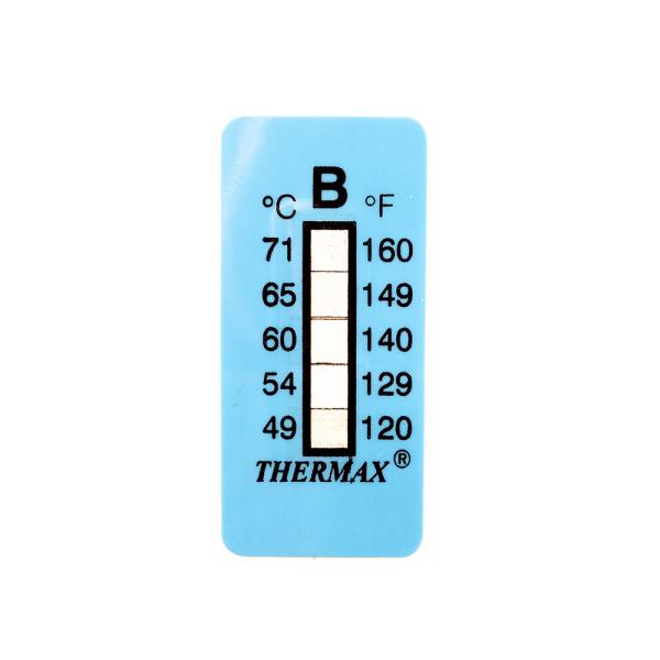 Thermomètre/indicateur autocollant non réversible 49-71°C