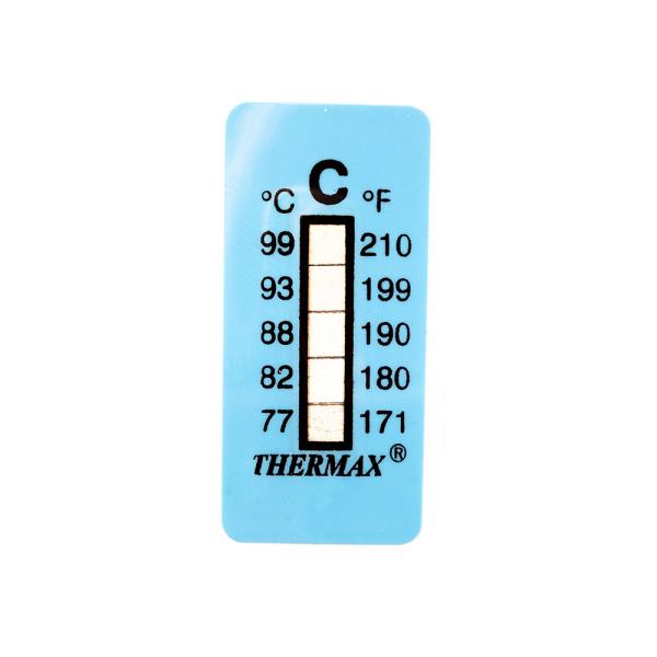 Thermomètre/indicateur autocollant non réversible 77-99°C