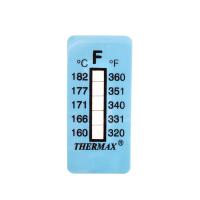 Thermomètre/indicateur autocollant non réversible 160-182°C