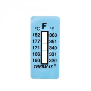 Thermomètre/indicateur autocollant non réversible 160-182°C