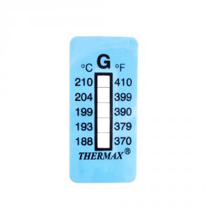 Thermomètre/indicateur autocollant non réversible 188-210°C