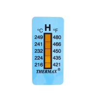 Thermomètre/indicateur autocollant non réversible 216-249°C