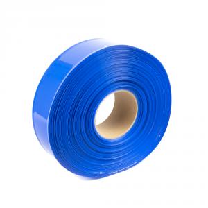 Film PVC rétractable bleu, 50 mm de large, 30 mm de diamètre