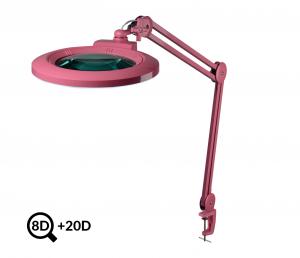 Lampe cosmétique rose à LED avec loupe IB-178, diamètre 178mm, 8D+20D