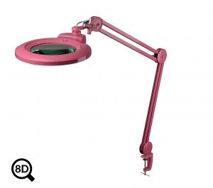 Lampe cosmétique rose avec loupe IB-150, diamètre 150mm, 8D