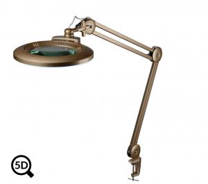 Lampe LED dorée à gradation avec loupe IB-150, diamètre 150mm, 5D