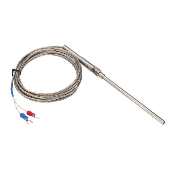 K-thermocouple 0~400℃ avec filetage M8 et réceptacle 100mm SS - longueur de câble 3m