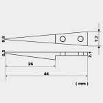 Pincette antistatique en acier inoxydable VETUS ESD-259 avec pointe en PPS