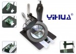 Support pour circuits imprimés avec lampe LED, loupe et support YIHUA 628TD