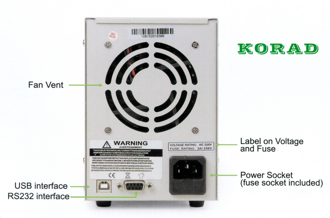 Alimentation programmable de laboratoire Korad KA6003P avec connexion PC