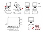 Microscope numérique avec écran LCD, résolution de 5 Mpix, carte SD, USB et sortie TV