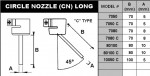 Buse à air chaud longuement courbée diamètre 5 mm, longueur 70 mm CN7050C