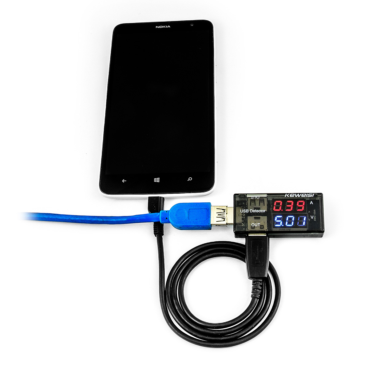 Testeur USB pour mesurer la tension et le courant des ports USB et la perte et la perte dans le câble USB