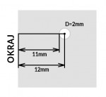 Pince à poinçonner avec section circulaire d=2mm