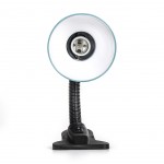 Lampe de table flexible avec clip pour ampoules E27 gris-bleu