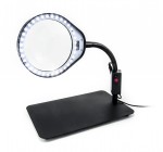 Lampe de service à LED avec loupe PDOK PD-032C noir 8D zoom 3x