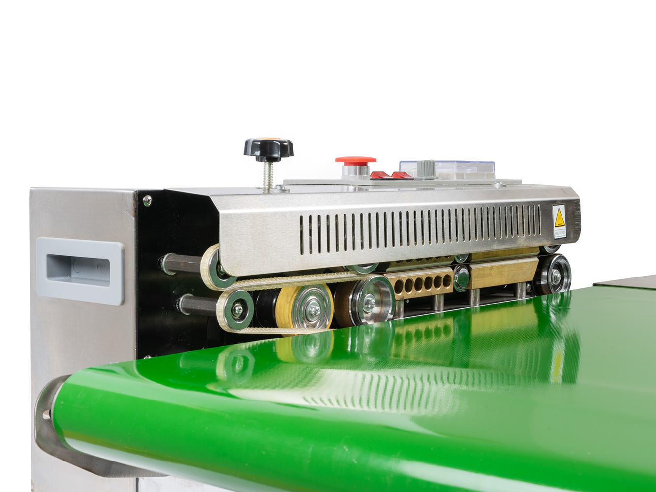 Soudeuse en continu de feuilles d'acier inoxydable avec convoyeur et presse à chaud DBF-770WL-385