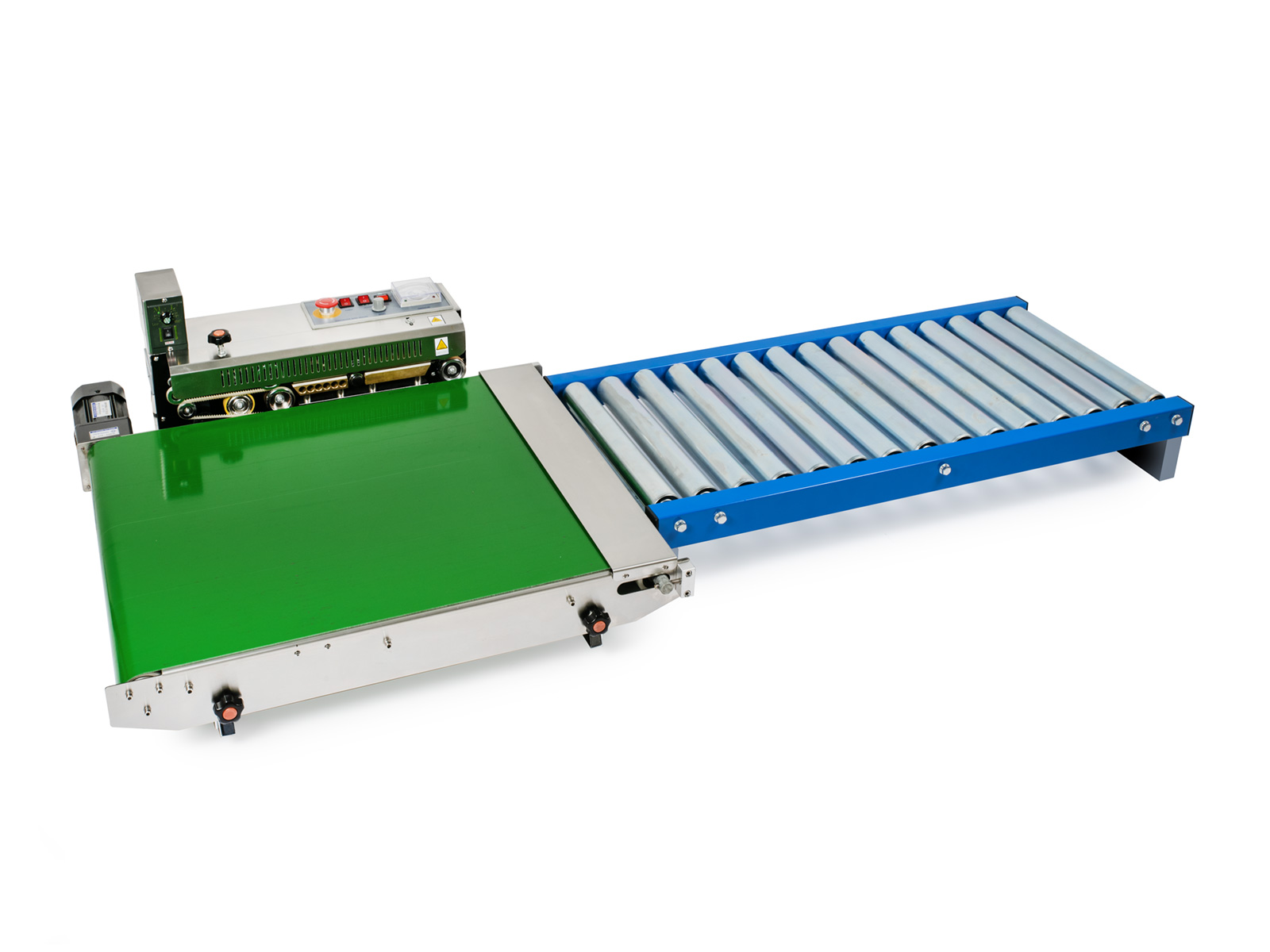 Soudeuse en continu de feuilles d'acier inoxydable avec convoyeur et presse à chaud DBF-770WL-385