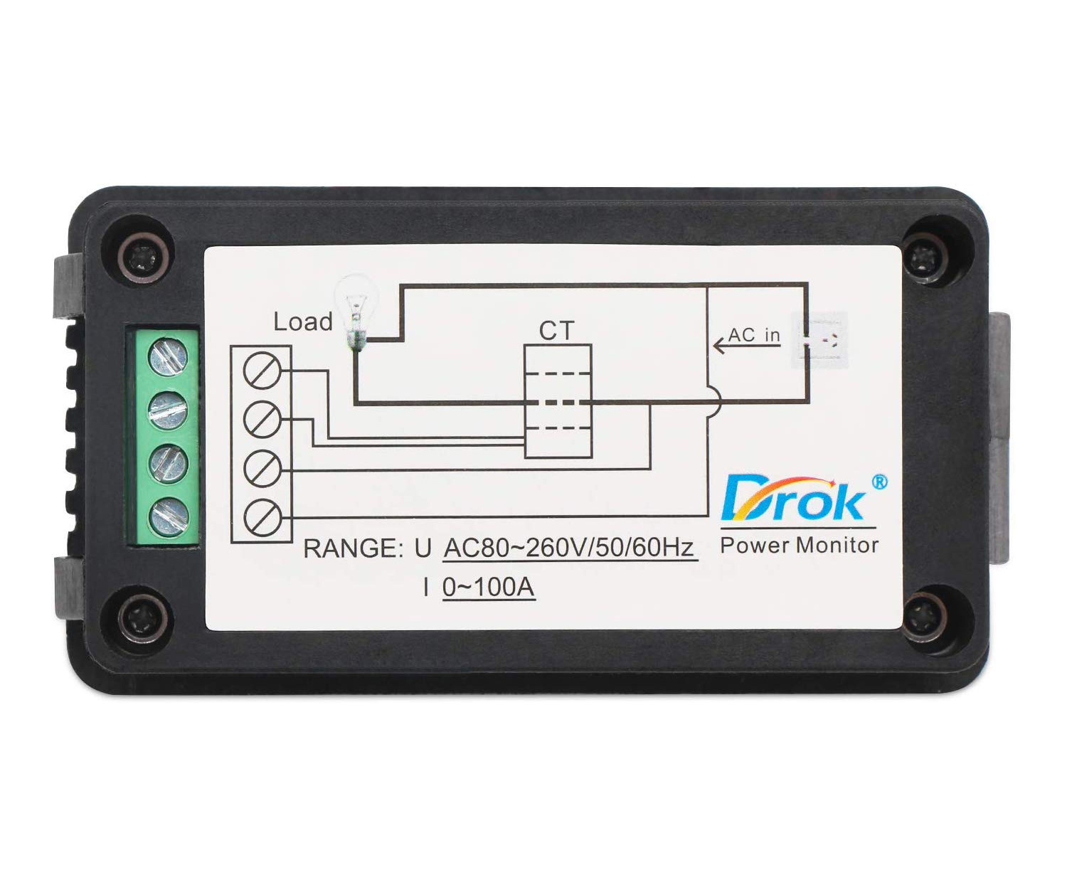 Compteur électrique intégré multifonctionnel AC 80~260V/100A - Transformateur de courant toroïdal